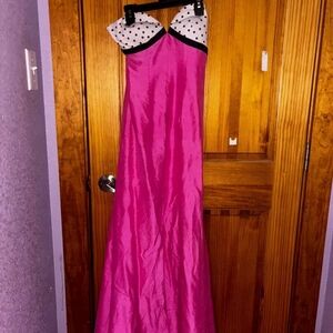 Sherri Hill Polka Dot And Pink Prom Dress